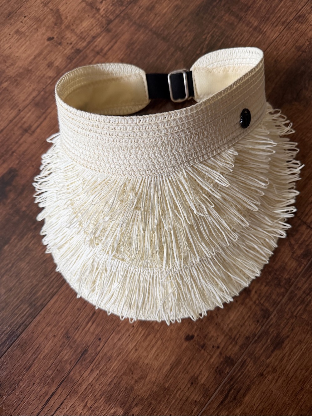 Women’s Straw Fringe Visor - Cream